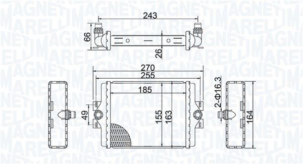 350213202500 Magneti Marelli Радіатор охолодження двигуна, додатковий
